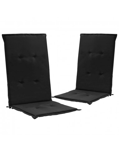 lot de 2 coussins de chaise de jardin 100% polyester noir 120 x 50 x 3 cm DEC021666 en stock