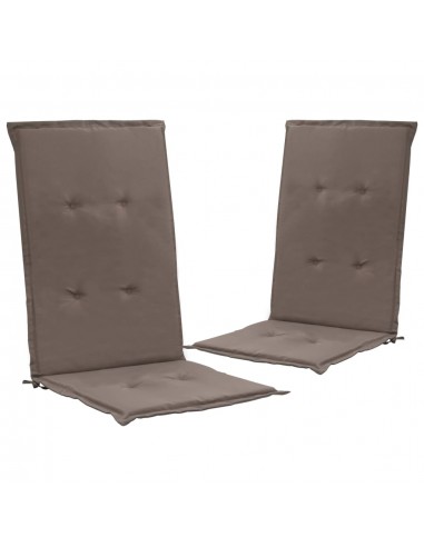 lot de 2 coussins de chaise de jardin 100% polyester imperméable taupe 120 x 50 x 3 cm DEC021668 d'Europe débarque