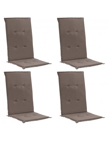 lot de 4 coussins de chaise de jardin 100% polyester imperméable taupe 120 x 50 x 3 cm DEC021669 offre 