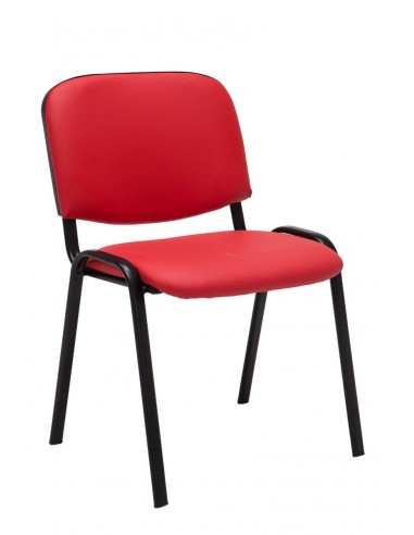 Chaise visiteur assise rembourrée en synthétique rouge BUR10070 votre