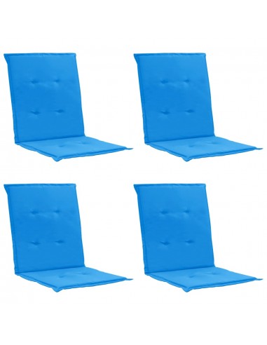 lot de 4 coussins de chaise de jardin 100% polyester imperméable bleu 100 x 50 x 3 cm DEC021683 de pas cher