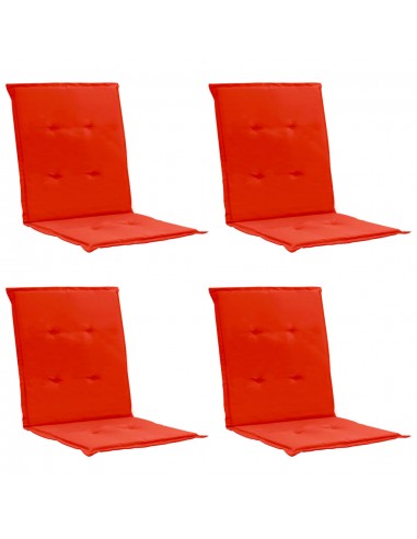 lot de 4 coussins de chaise de jardin 100% polyester imperméable rouge 100 x 50 x 3 cm DEC021687 en linge