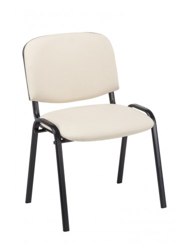 Chaise visiteur assise rembourrée en synthétique crème BUR10072 les muscles