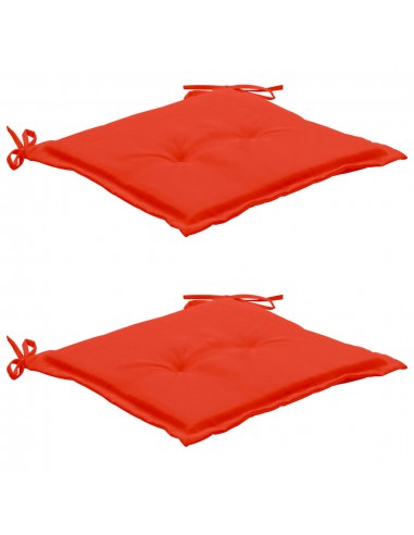 lot de 2 coussins de chaise de jardin 100% polyester imperméable rouge 50x50x3 cm DEC021728 50-70% off 