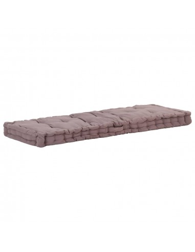 Coussin de plancher de palette Coton matelas de sol 120x40x7 cm Taupe DEC021815 Paris Déstockage Promo