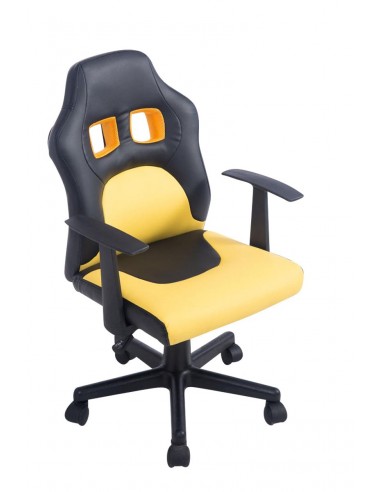 Fauteuil chaise de bureau pour enfant en synthétique jaune hauteur réglable BUR10188 store