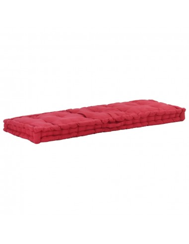 Coussin de plancher de palette Coton matelas de sol 120x40x7 cm Bordeaux DEC021817 solde