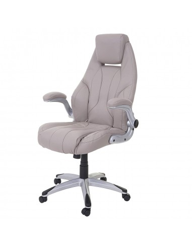 Fauteuil de bureau sur roulettes en synthétique taupe ergonomique BUR04081 de technologie