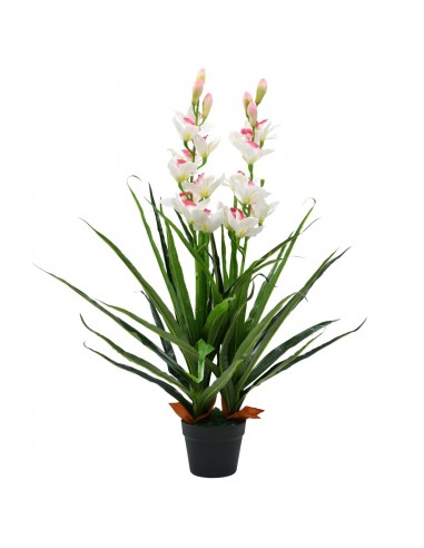 Plante artificielle orchidée cymbidium avec pot 100 cm vert DEC021948 pas cher 