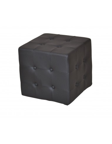 Pouf capitonné en synthétique noir 40x40x40 cm BAN05035 suggérées chez