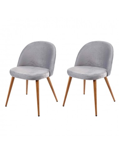 Lot de 2 chaises de salle à manger tissu velours gris clair en bois style rétro CDS04418 vente chaude votre 