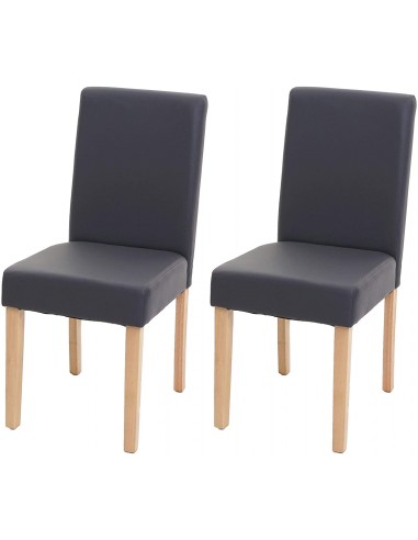 Lot de 2 chaises de salle à manger synthétique gris mat pieds clairs CDS04458 À commander