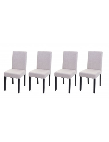 Lot de 4 chaises de salle à manger en tissu crème pieds foncés CDS04560 votre restaurant rapide dans 