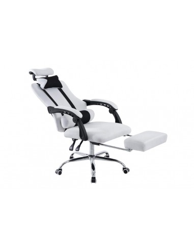 Fauteuil de bureau ergonomique avec repose-pieds extensible appui-tête blanc BUR10087 sélection de produits