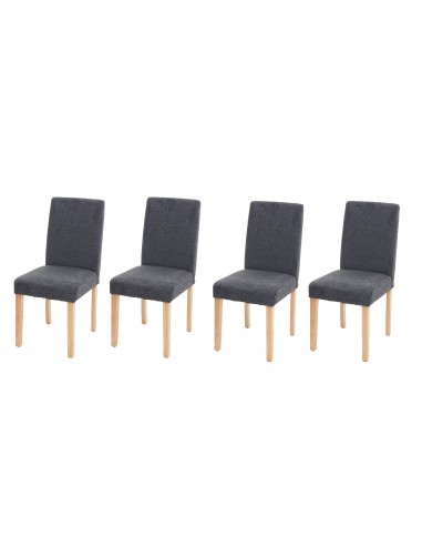 Lot de 4 chaises de salle à manger en tissu gris foncé pieds clairs CDS04562 de France