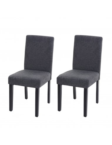 Lot de 2 chaises de salle à manger en tissu gris foncé pieds foncés CDS04463 les ligaments