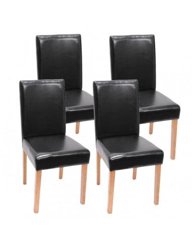 Lot de 4 chaises de salle à manger synthétique noir pieds clairs CDS04145 Véritable concentré