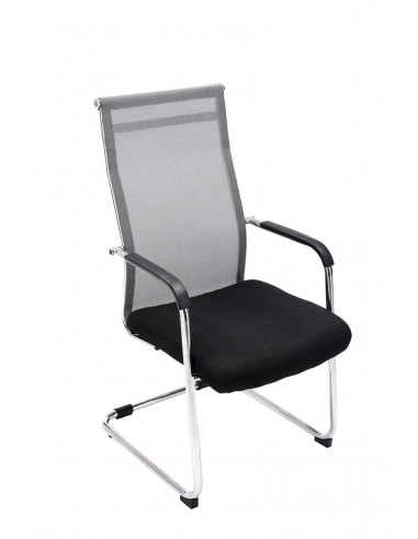 Chaise pour visiteur fauteuil de bureau avec accoudoirs gris pieds chromé BUR10145 Les magasins à Paris et en Île-de-France