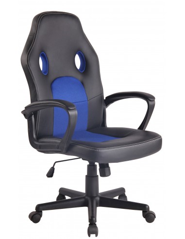 Fauteuil de bureau design sportif en synthétique noir maille bleu BUR10483 hantent personnes