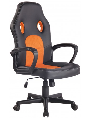 Fauteuil de bureau design sportif en synthétique noir maille orange BUR10484 sélection de produits