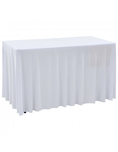 Nappes élastiques de table avec jupon 2 pièces 183x76x74cm Blanc DEC022464 À commander