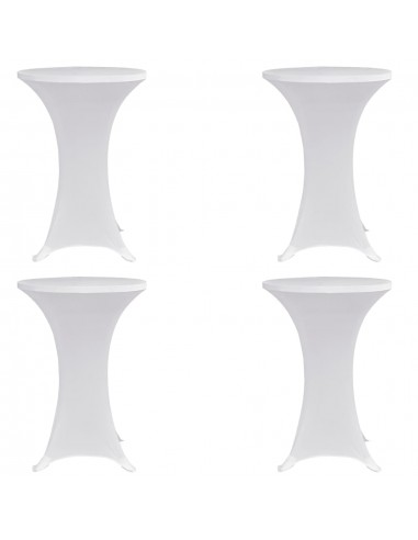 Housses élastiques de table Ø 70 cm Blanc 4 pièces DEC022506 Jusqu'à 80% De Réduction