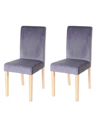 Lot de 2 chaises de salle à manger / cuisine en tissu velours gris CDS04410 votre restaurant rapide dans 