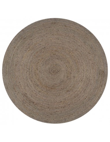 Tapis fait à la main Jute Rond 120 cm Gris DEC023458 outlet