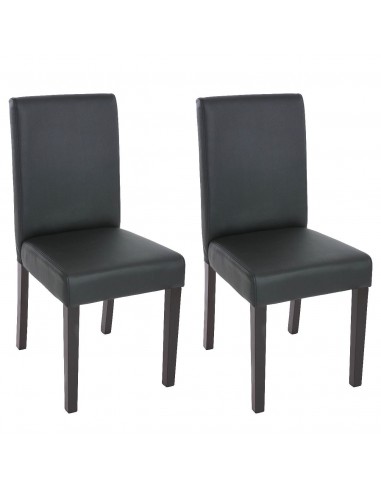 Lot de 2 chaises de salle à manger synthétique noir mat pieds foncés CDS04035 Comparez plus de prix