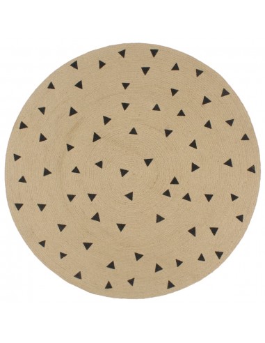 Tapis fait à la main Jute avec imprimé à triangles 150 cm DEC023486 soldes