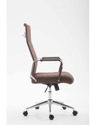 Fauteuil de bureau en tissu marron avec assise rembourrée pivotant BUR10233 en ligne des produits 