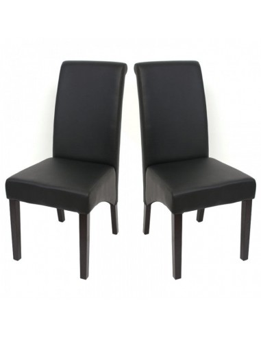 Set de 2 chaises de salle à manger en synthétique noir mat pieds foncés CDS04024 plus qu'un jeu 