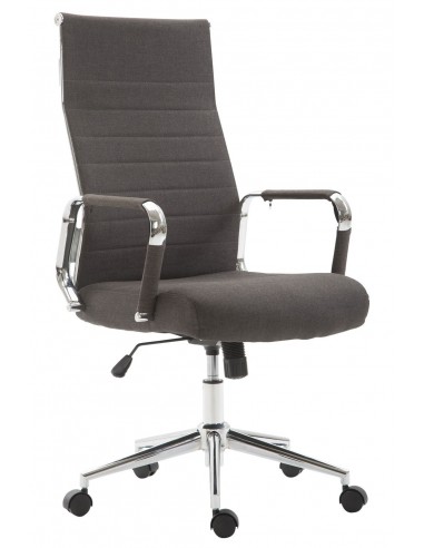 Fauteuil de bureau en tissu gris foncé avec assise rembourrée pivotant BUR10234 la livraison gratuite