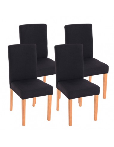 Lot de 4 chaises de salle à manger en tissu noir pieds clairs design moderne CDS04117 les muscles