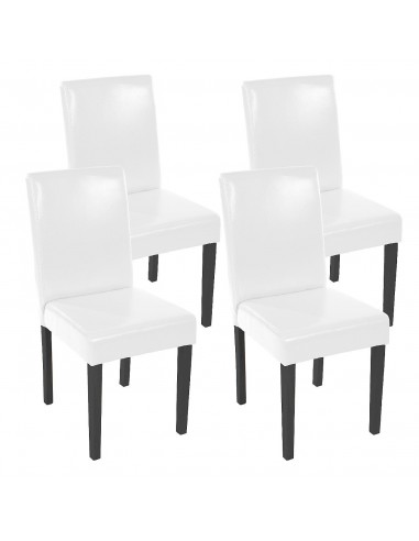 Lot de 4 chaises de salle à manger synthétique blanc pieds foncés CDS04148 2023