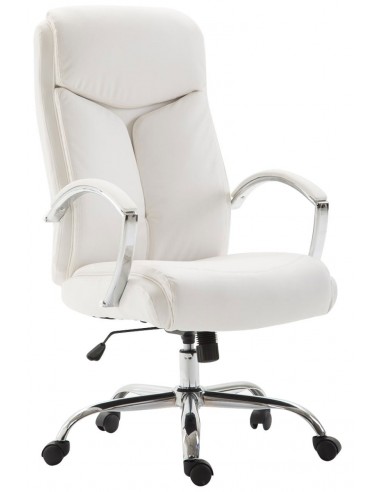 Fauteuil de bureau en synthétique blanc réglable BUR10260 livraison et retour toujours gratuits